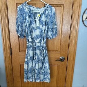 NWT current air Los Angeles anthropologie belted dress. Size large